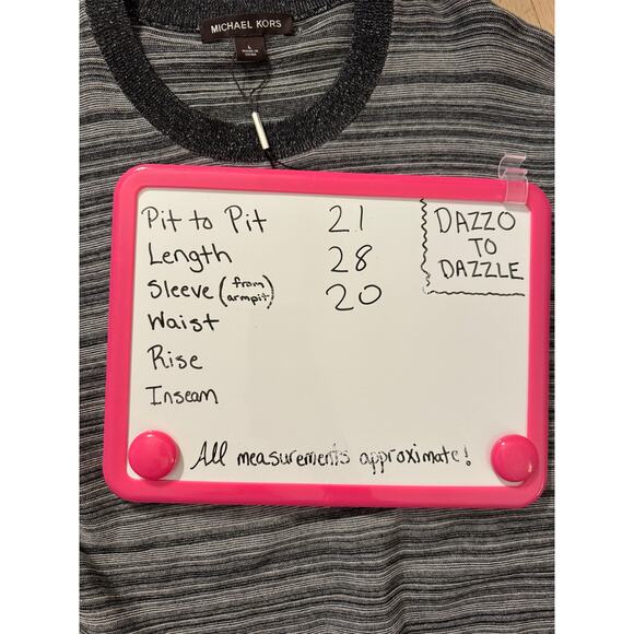 MICHAEL KORS -NwoT- Links Stripe Crew Neck Sweater | Large - Picture 3 of 9